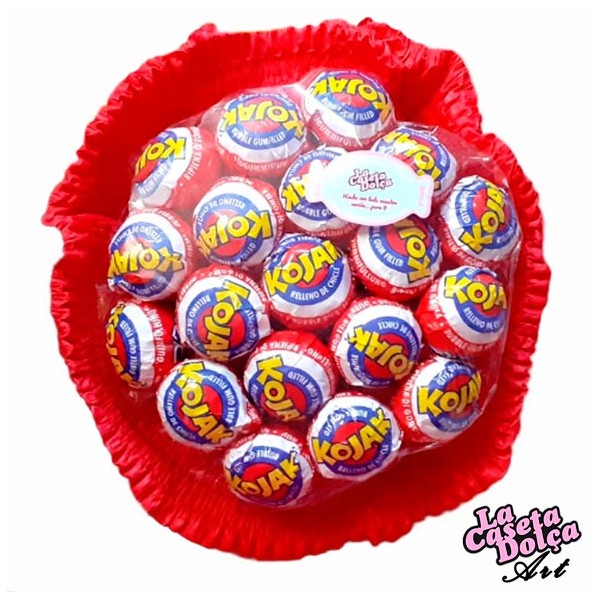 Ramo de Kojak Sin Azúcar Lila  Ramos de caramelos con palo Comprar  chuches baratas online Tienda